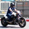Me riding a 2019 Harley Davidson FXDR wearing a Simpson Mod Bandit helmet.