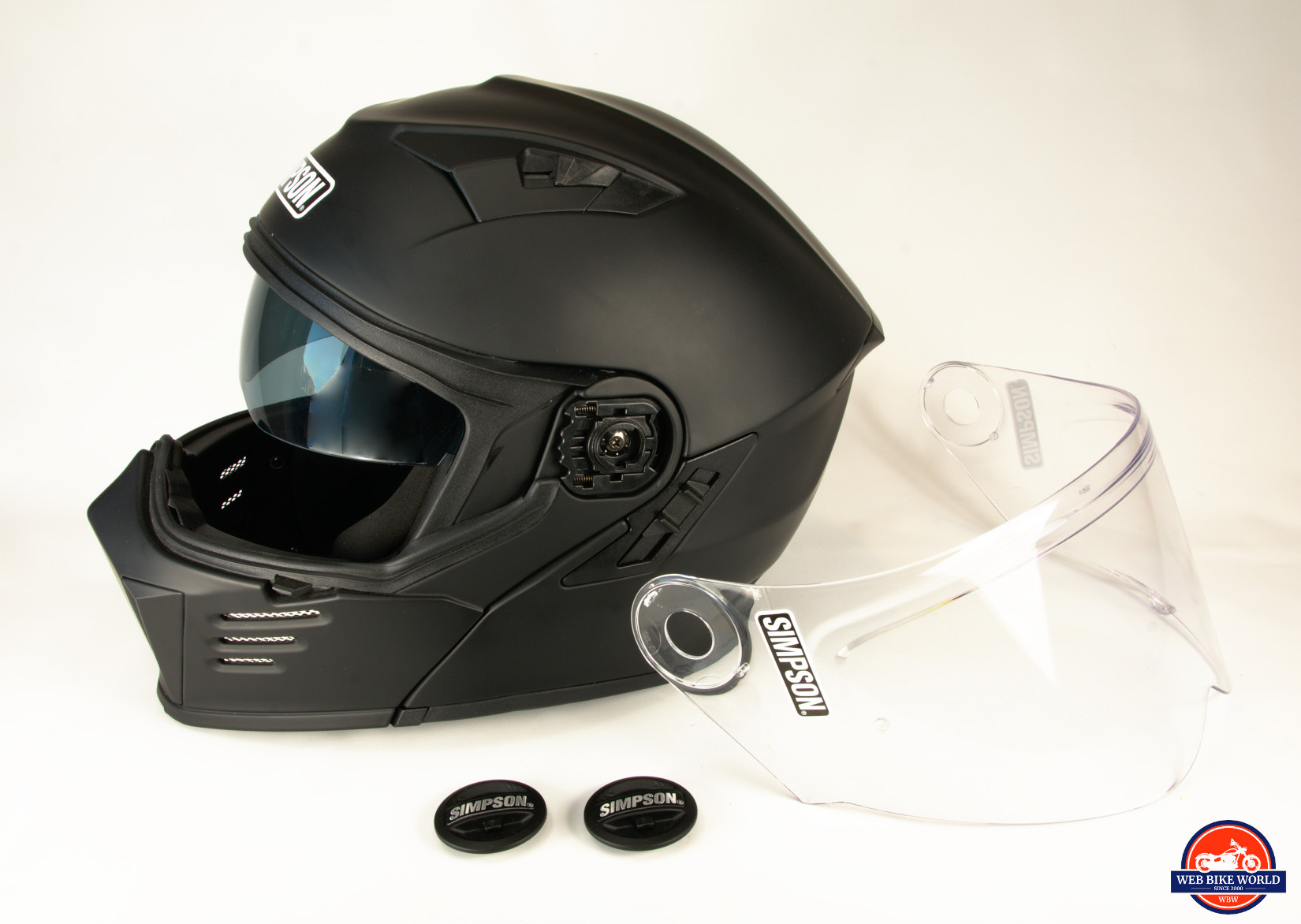 thumbnail image 2 of Simpson Darksome Full Face Motorcycle Helmet – Gloss Black With Internal Visor, Road Legal & ECE Approved 2 of 6