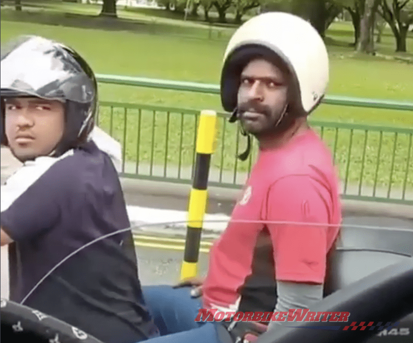 How not to wear a motorcycle helmet