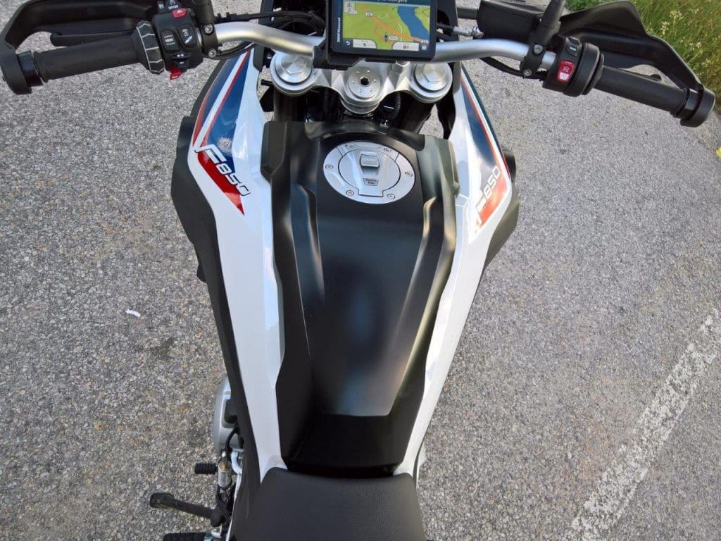 2019 BMW F850GS Rallye fuel tank in front