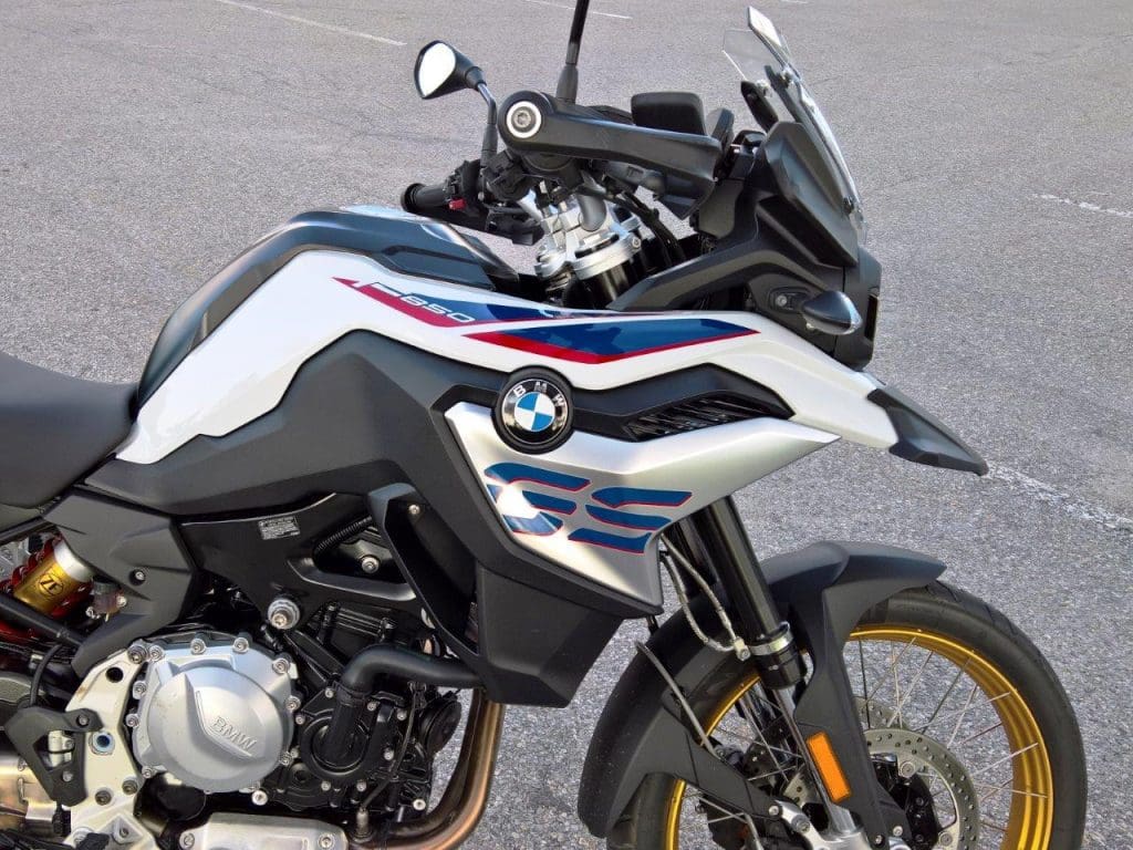 2019 BMW F850GS Rallye closeup of design and trim