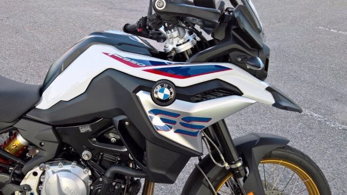 2019 BMW F850GS Rallye closeup of design and trim