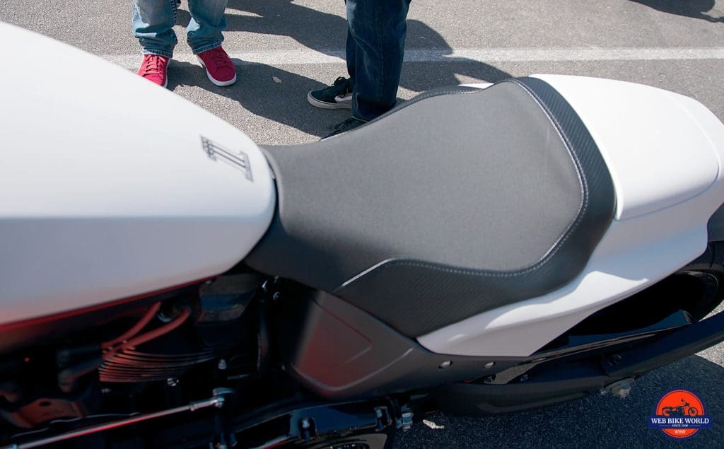 Seat of the 2019 Harley Davidson FXDR.