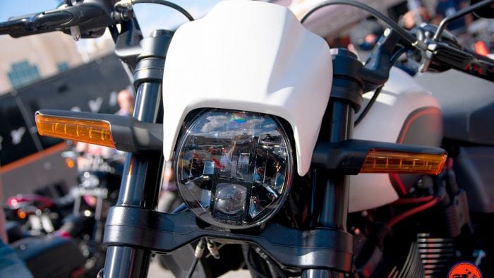 Headlight on the 2019 Harley Davidson FXDR.