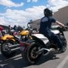 Me sitting on the 2019 Harley Davidson FXDR.