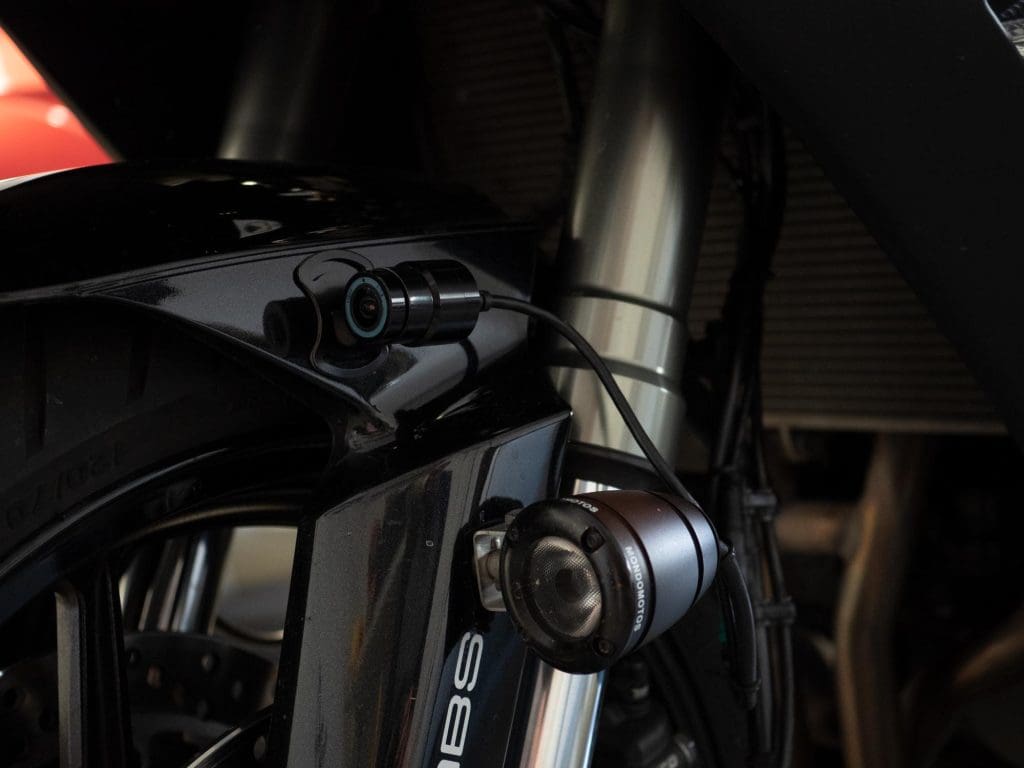 Halocam M1 Motorcycle Dashcam installed