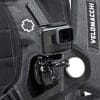 GoPro mount on Velomacchi Speedway 40L backpack.