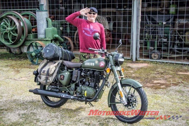 Combat medic plans 'medicycle' for indigenous Rick Carey Royal Enfield Classdicx 500 Pegasus limited edition