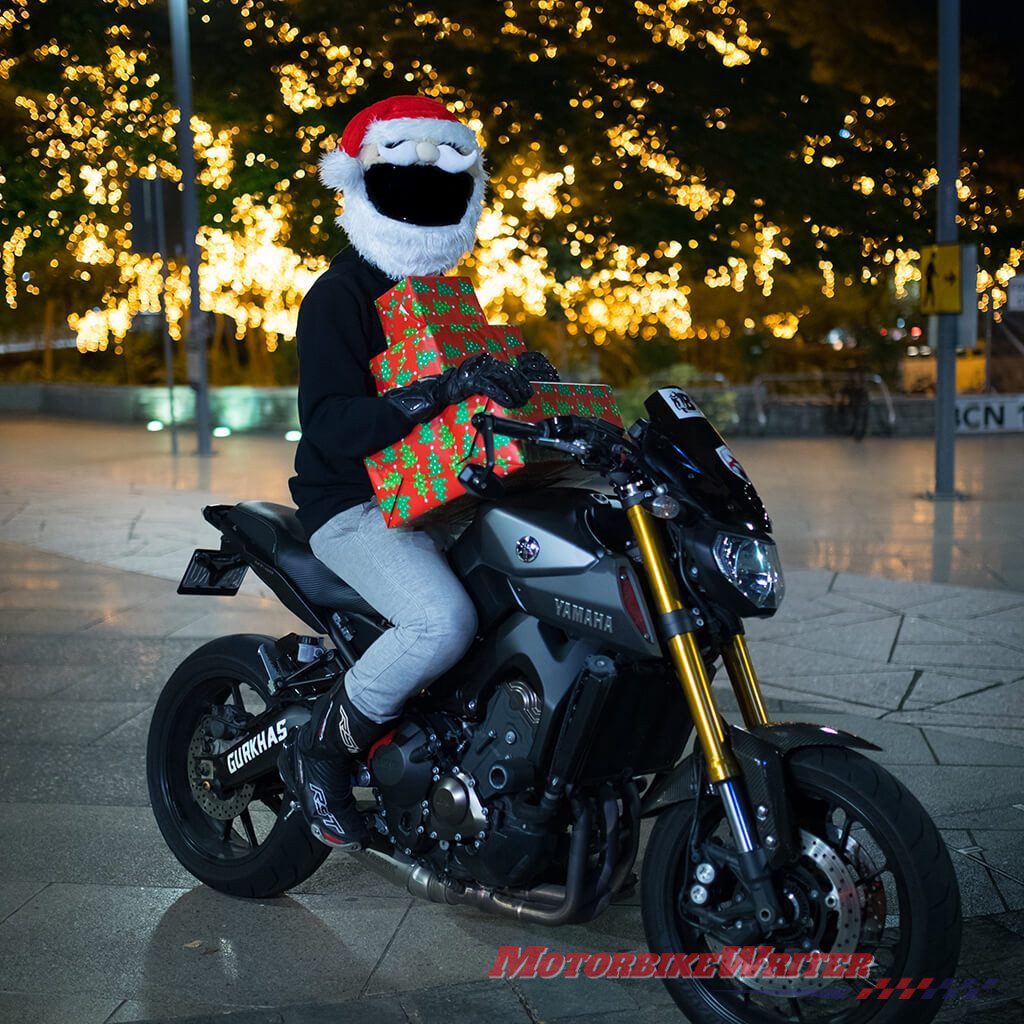 Novelty santa xmas motorcycle helmet cover