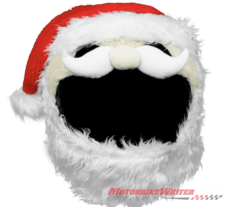 Novelty santa xmas motorcycle helmet cover