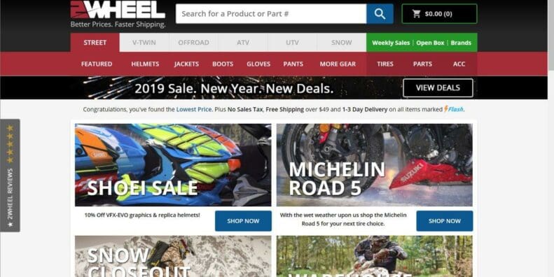 2Wheel.com eCommerce website for motorcycles, helmets, utv/atv, and snowmobiles