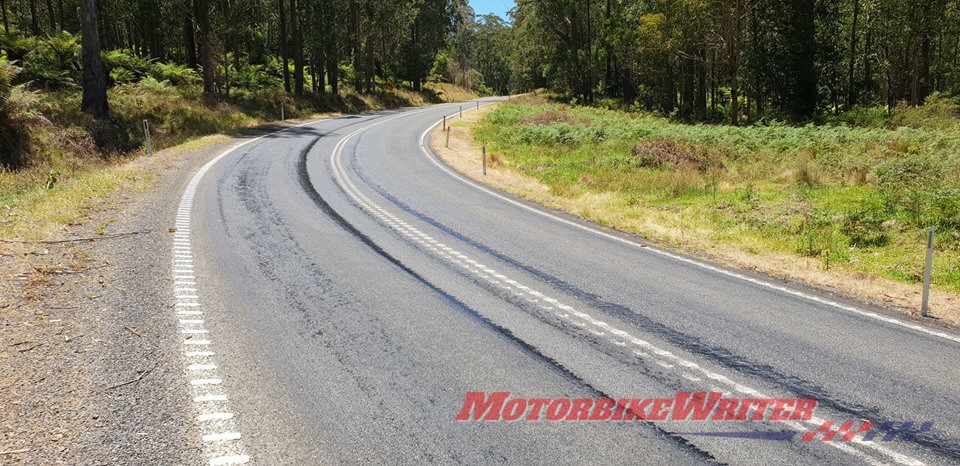 Melting tar on Oxley highway sand