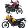 Two Kawasaki KLR650 models