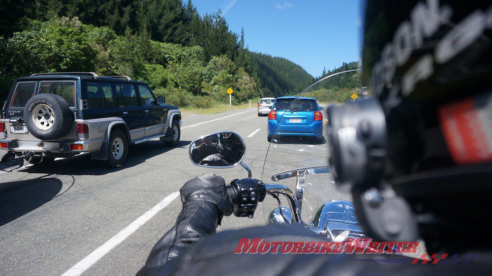 Passing lanes gap look overtaking rider skills