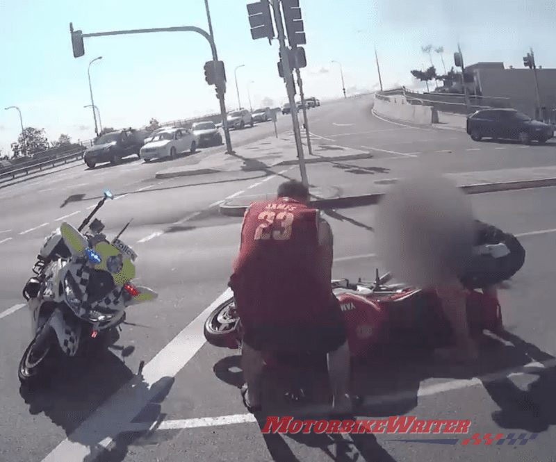 hitting cop bike police ramming