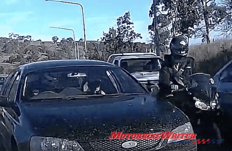 menace ACT police are seeking to charge this driver with road rage on legally filtering riders https://webbikeworld.com/lane-filtering-road-rage-charge-stalled/ mencaing appeal rejected