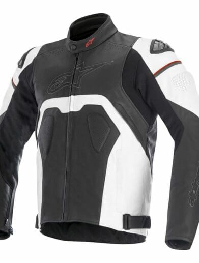 Alpinestars Core Leather Jacket in black and white