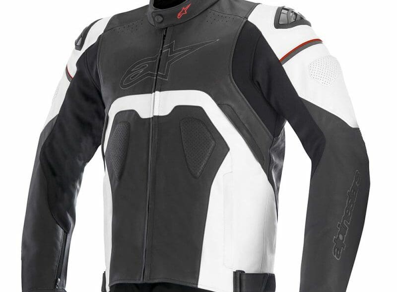 Alpinestars Core Leather Jacket in black and white