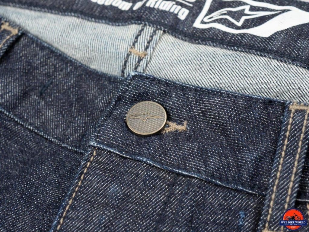 Alpinestars Copper Out Denim Pants custom fastener button