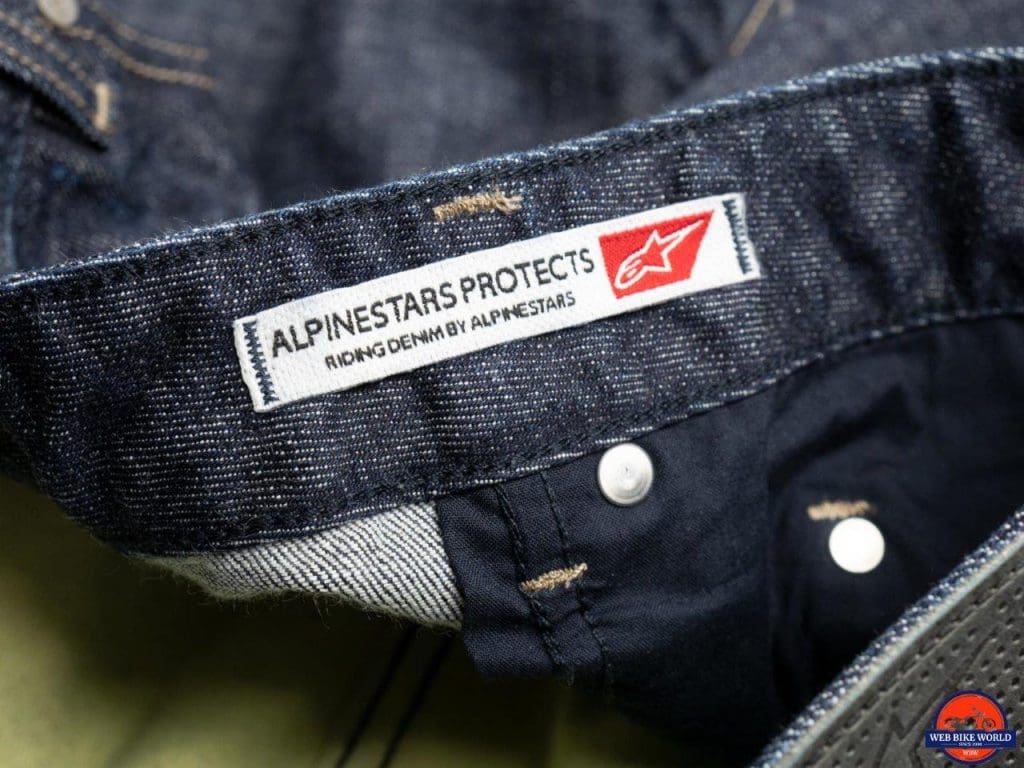 Alpinestars Copper Out Denim Pants inner logo tag