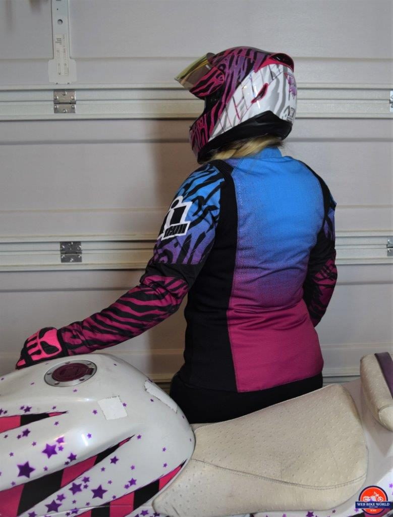 Icon Motosports Women's Overlord SB2 Wild Child purple motorycycle jacket.