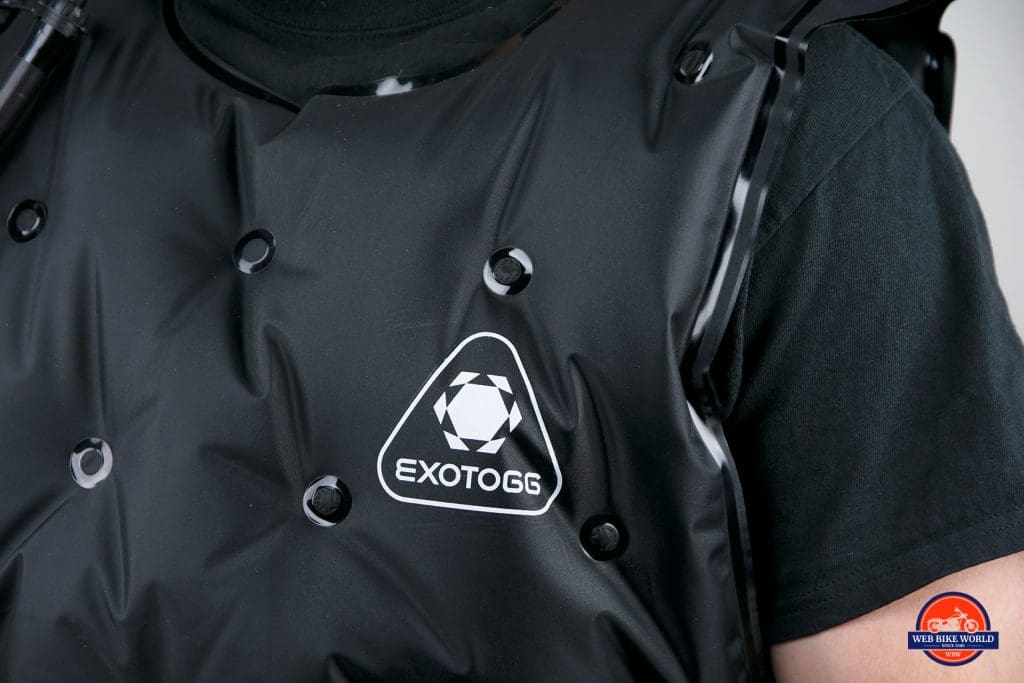 The Exotogg logo on the vest.