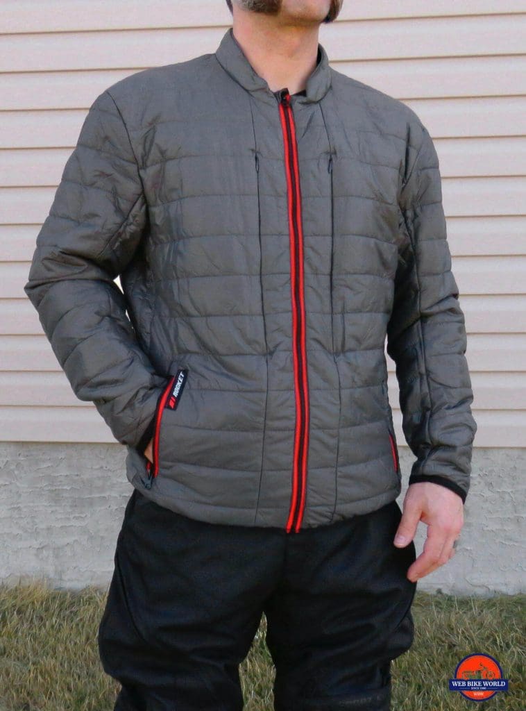 Me wearing the Joe Rocket Canada Ballistic 14 jacket thermal layer.