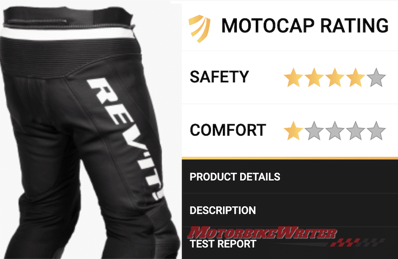 Leather pants in surprise MotoCAP ratings