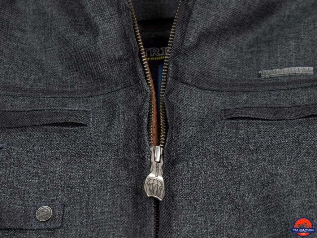 Trilobite Ace Jacket zipper closeup