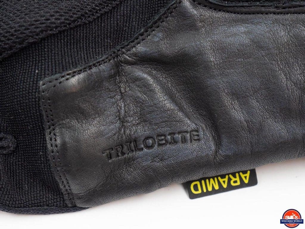 Trilobite name embossed in the Comfee gloves leather