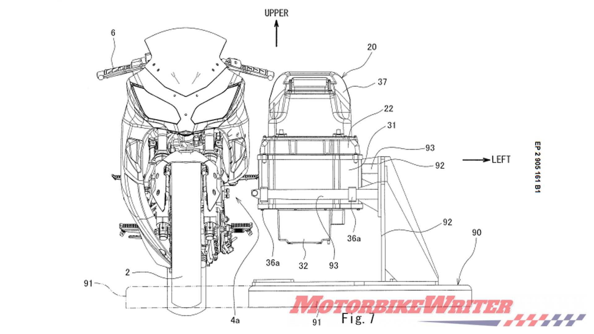 Kawasaki electric Ninja patent battery swap