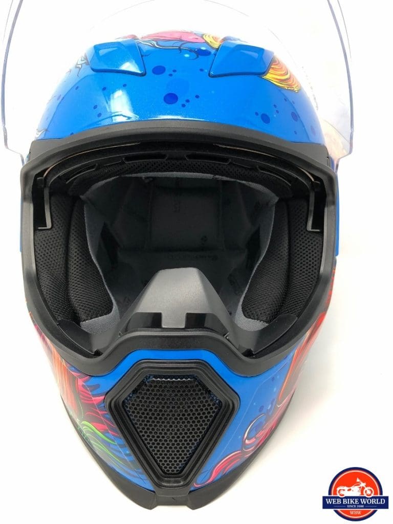 Icon Airflite Inky Helmet eyeport and mouth vent