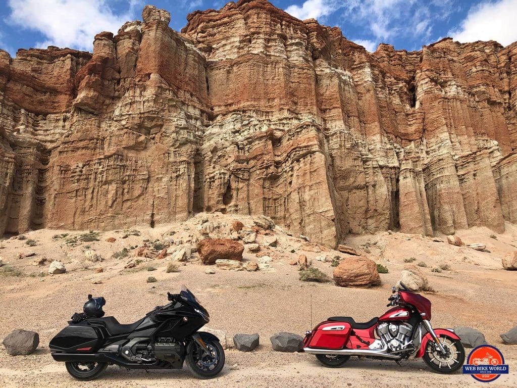 Red Rock Canyon with the Honda Gold Wing DCT and Indian Chieftain Ltd.