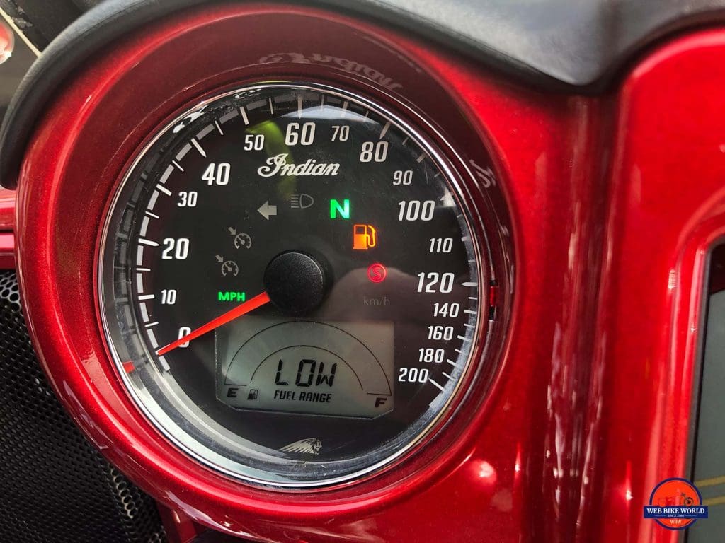 Indian Chieftain speedometer and fule gauge.