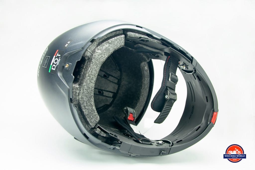Liner removed from the Nolan N100-5 helmet with N-Com B901L installed.