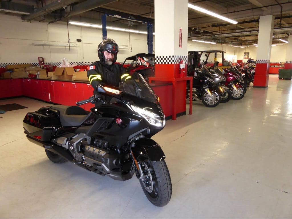 Me picking up the Honda Gold Wing DCT.