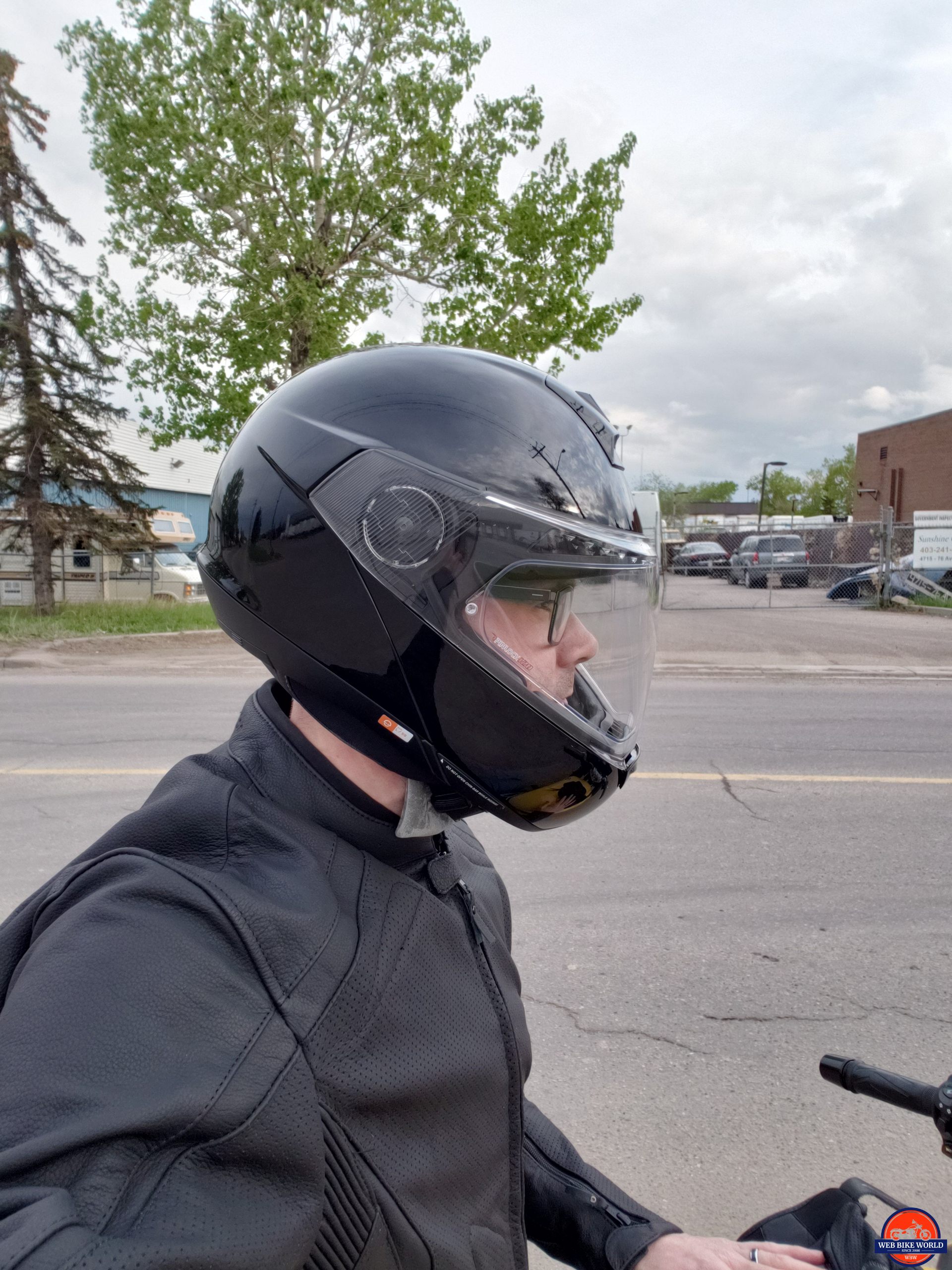 SCHUBERTH C4 Pro, side profile view, worn by Cameron Martel