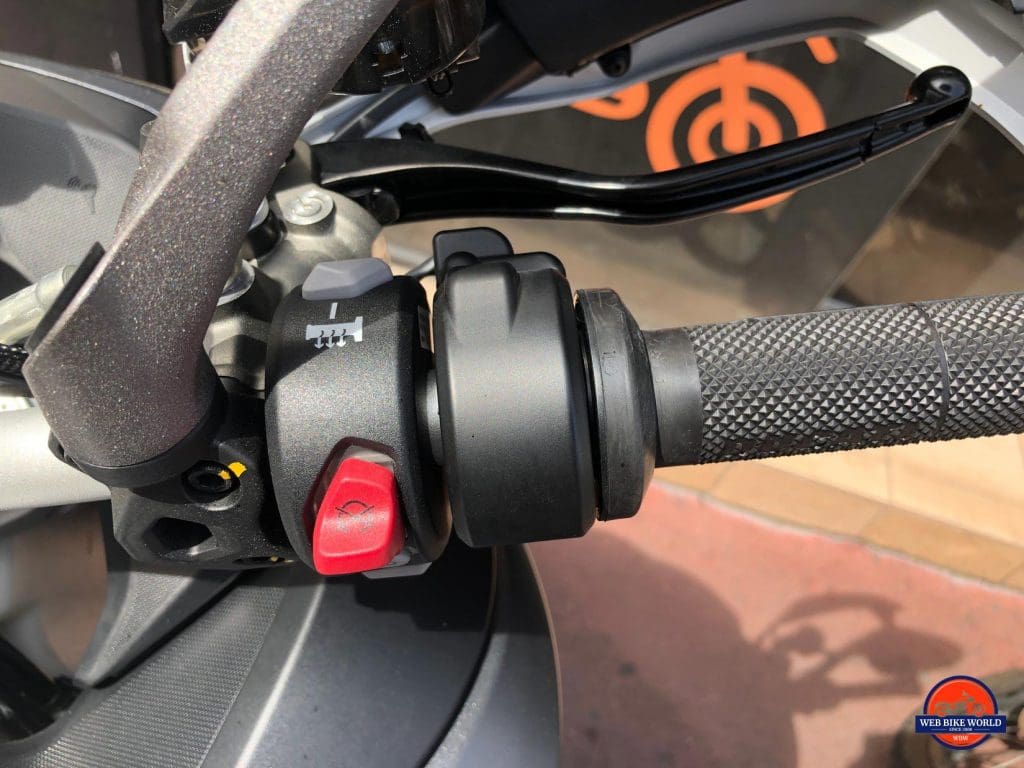 2019 Ducati Multistrada 1260S right handlebar controls.