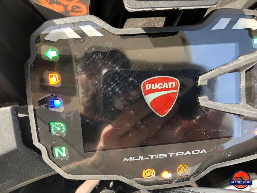 2019 Ducati Multistrada 1260S scratched display.