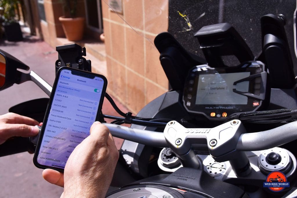 Pairing an iPhone with the 2019 Ducati Multistrada 1260S