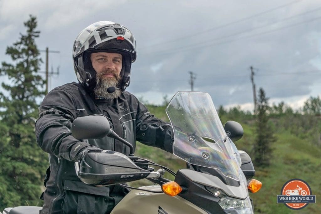 Me wearing the Bell SRT Modular Helmet with chinbar raised.