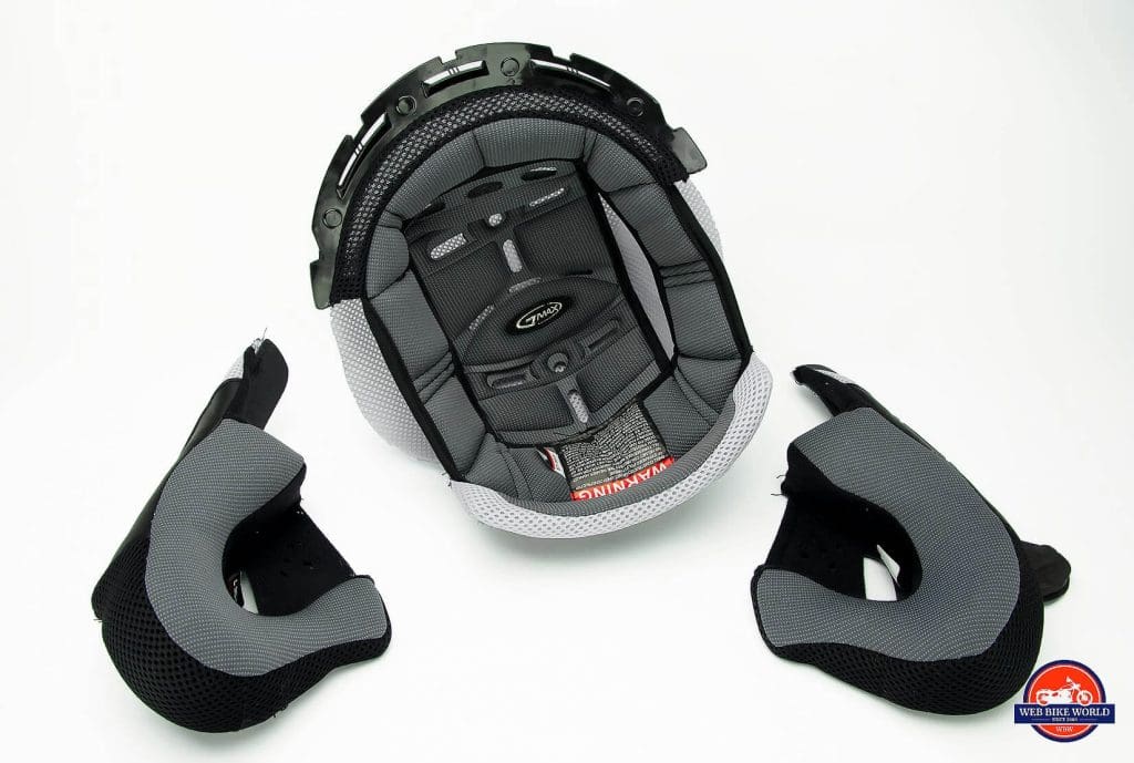 GMax MD01 helmet liner and cheek pads.