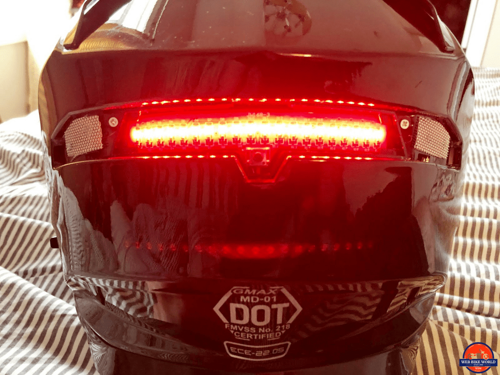 Gmax MD01 Red LED light on rear of helmet