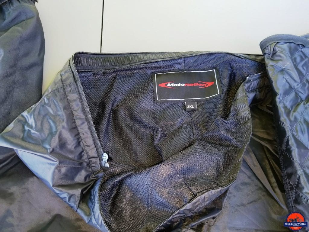 Phantom Textile Adventure Pants rain liner with mesh-wicking interior