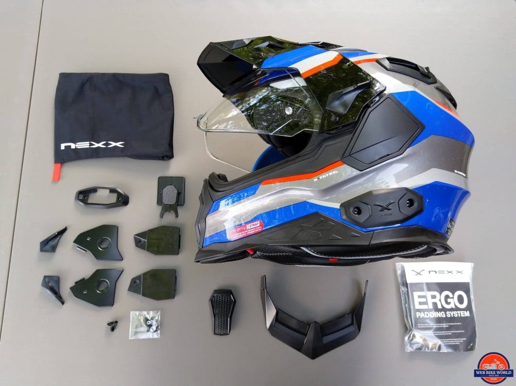 NEXX X.Wed2 X-Patrol Helmet, full parts, and instructions