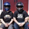 Father and son wearing the Shoei GT Air and GT Air II helmets.