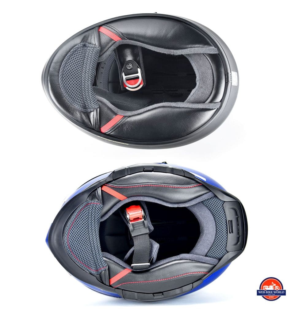 Bottom view of the Shoei GT Air vs the Shoei GT Air II