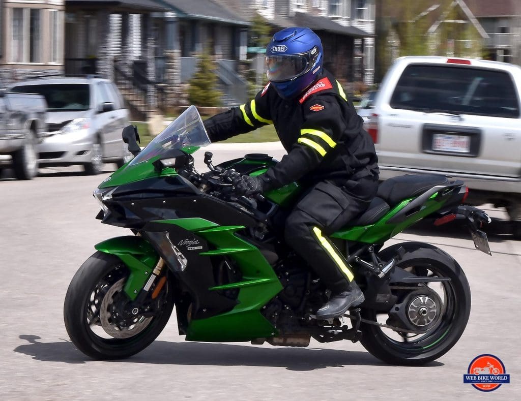 The Shoei GT Air II on the move.