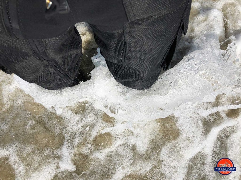 Me waterproof testing the Sidi Gavia Goretex boots.