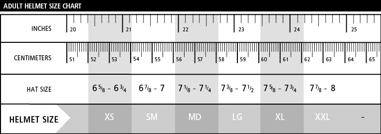 Horse Riding Helmet Size Chart